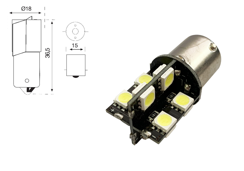 AMPOULES LED CANBUS R5W 12V BLISTER 2 UN.