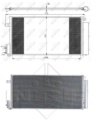 Condenseur de climatisation 1.4L T - 1.3L JTDM - 1.6L JTDM