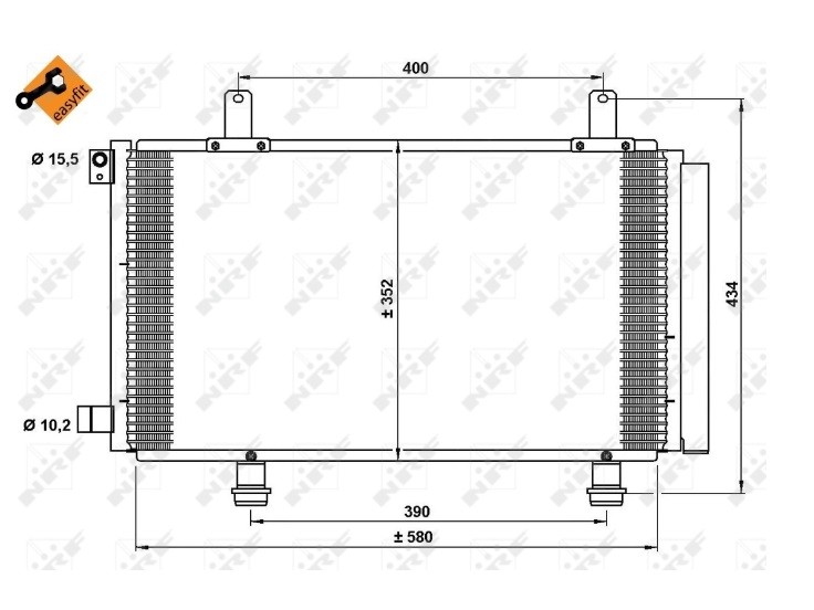 Condenseur de climatisation 1,6L 16v - 4x4  - 1,9D Multijet