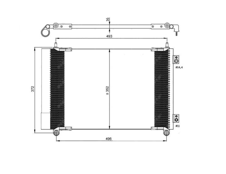 Condenseur de climatisation 1,6L-2,0L Hdi