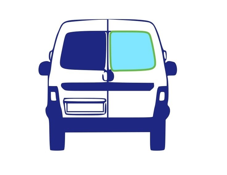 Lunette arrière droit froid teinté verte