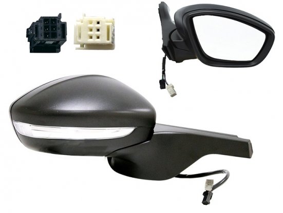 Rétroviseur droit électrique, chauffant, rabattable + feu + sonde + side 18->