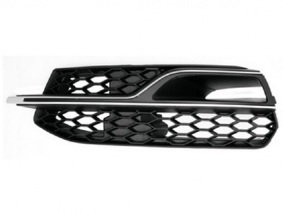 Grille gauche pare-chocs avant noire avec moulure argent [S3]