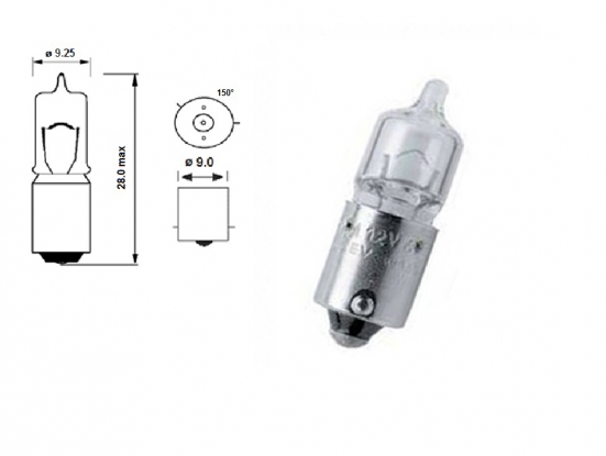1 lampe H6W polaire 12V 6W (blister 1 pc.)