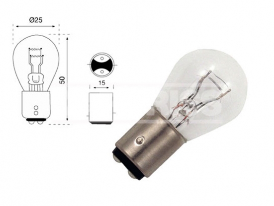 Jeu de 10 ampoules P21/4W 12V (blister)