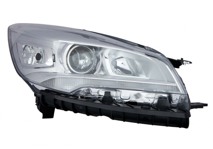 Phare électrique droit chromé avec moteur LED