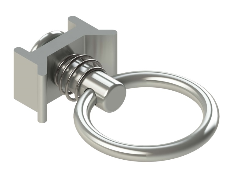 Embout à poussoir pour rail aero simple avec anneau