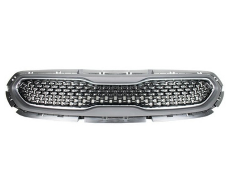 Grille noire avec cadre chromé