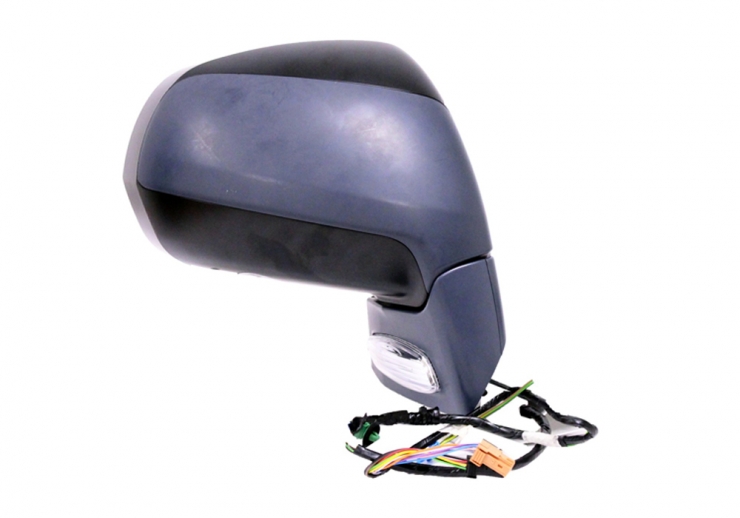 Rétroviseur droit électrique, convexe, chauffant, apprêté, base apprêtée, rabattable, avec feu clignotant, sonde, mémoire (14 broches)