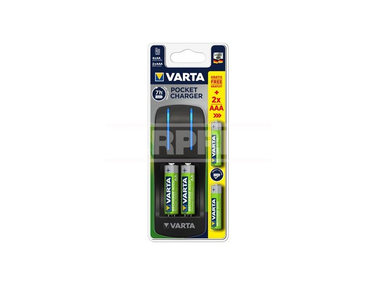 VARTA POCKET X CHARGEUR 4AA 2100 R2U+ 2AAA 800mAh R2U
