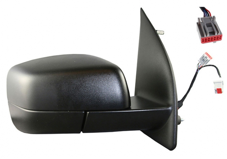 Rétroviseur électrique droit, convexe, chauffant, rabattable (6 broches)