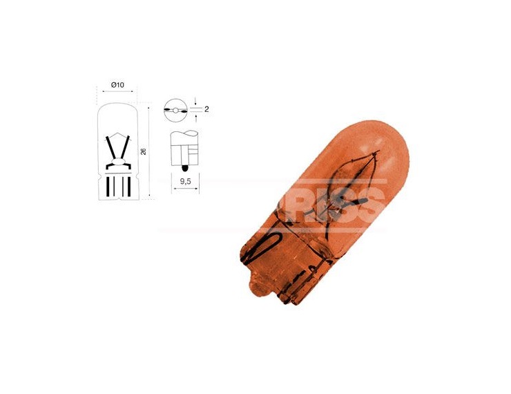 BOÎTE 10 AMPOULES 12V WY5W AMBAR