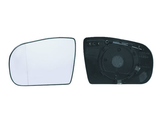 Glace + support de rétroviseur gauche, asphérique, bleu