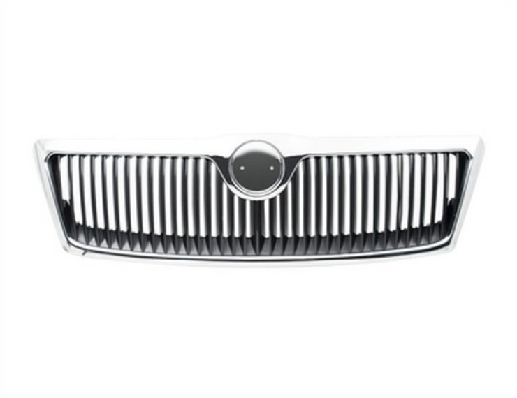 Grille noire, cadre chromé
