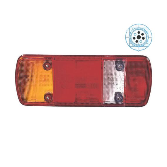 Feu arrière avec plaque d'immatriculation gauche