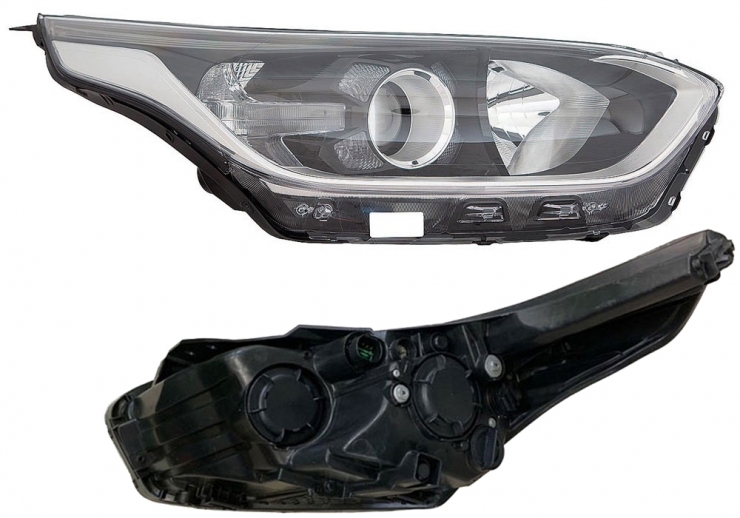 Phare électrique droit, LED, H7+H7 (Moteur)