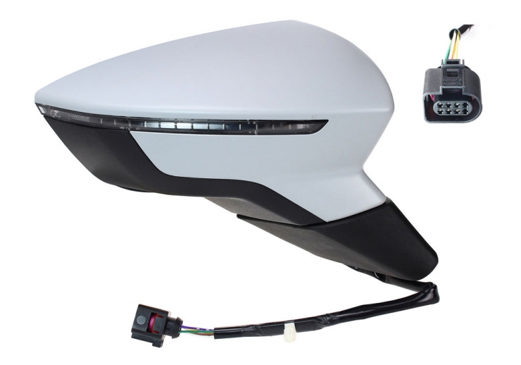 Rétroviseur électrique droit, convexe, chauffant, apprêté, rabattable, avec feu clignotant, mémoire (12 broches)