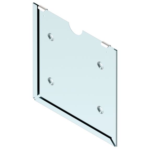 SUPPORT DE PLAQUE EN ACIER INOX 300X300 AVEC PLAQUES DE SÉCURITÉ
