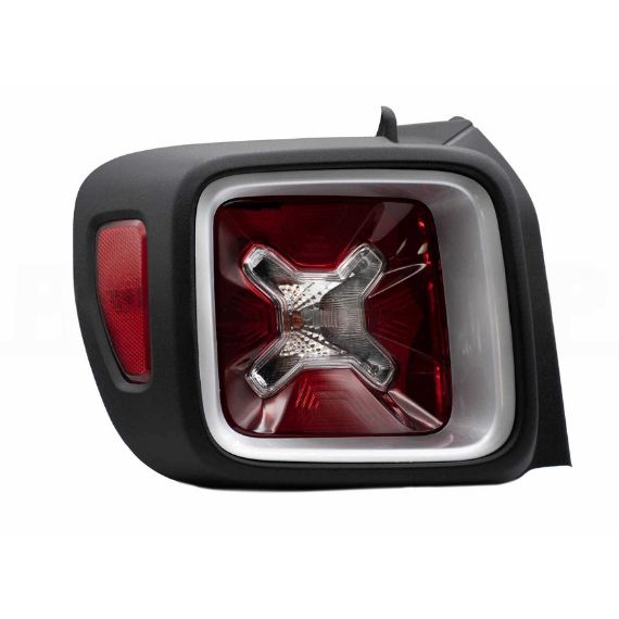 Feu arrière gauche, moulure noir/argenté