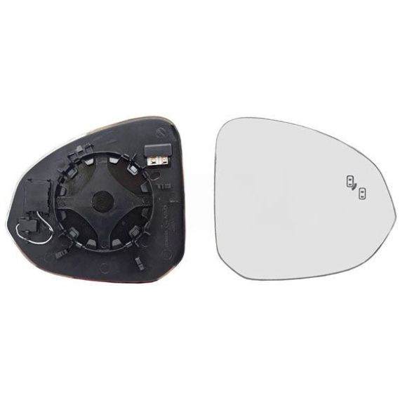 Glace + support rétroviseur droit convexe, chauffant, side