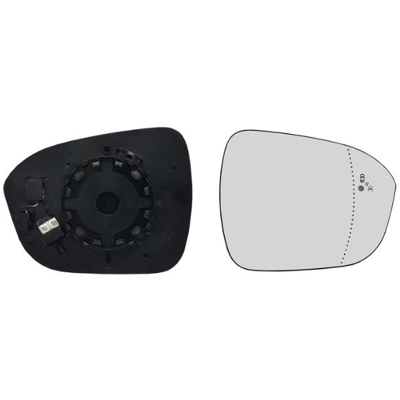 Glace + support rétroviseur droit, asphérique, chauffant, side