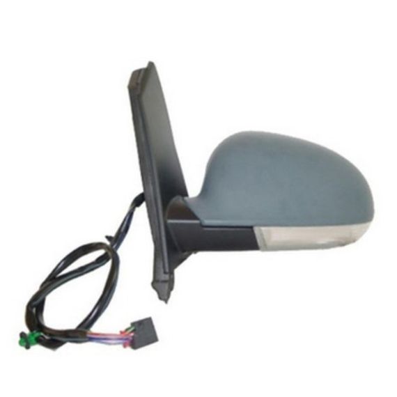 Rétroviseur gauche électrique, chauffant, rabattable à peindre + feu [grand angle]