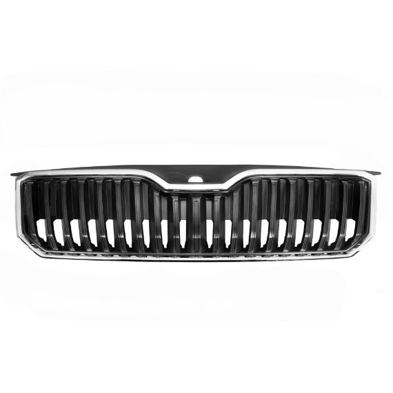 Grille noire, cadre chromé