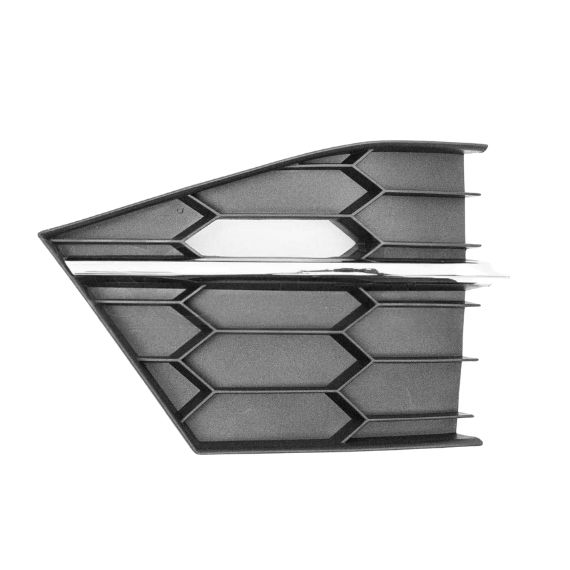 Grille pare-chocs gauche, noire, moulure chromée