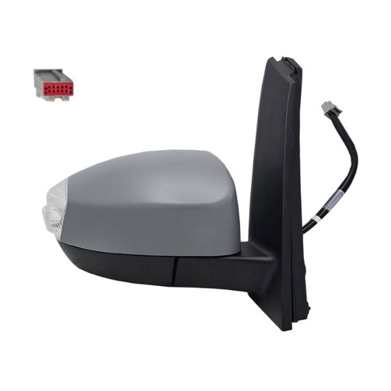 Rétroviseur électrique droit, convexe, chauffant, apprêté, rabattable, avec feu clignotant, courtoisie (8 broches)