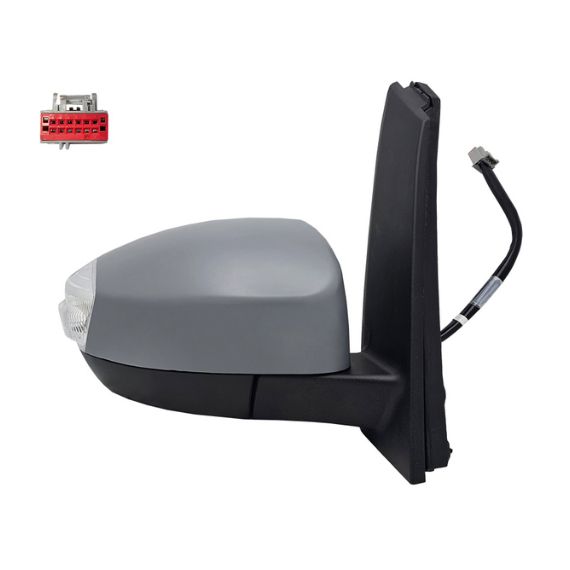 Rétroviseur électrique droit, convexe, chauffant, apprêté, rabattable, avec feu clignotant, sonde, courtoisie (10 broches)