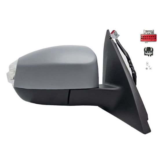 Rétroviseur électrique droit, convexe, chauffant, apprêté, rabattable, avec feu clignotant, courtoisie, mémoire, side (14 broches)