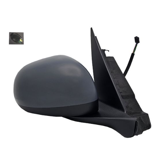 Rétroviseur électrique droit, convexe, chauffant, apprêté, rabattable, sonde, courtoisie (10 broches)