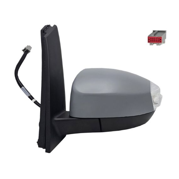 Rétroviseur électrique gauche, asphérique, apprêté, avec feu clignotant (5 broches)