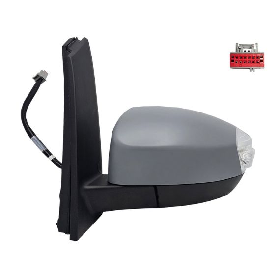 Rétroviseur électrique gauche, asphérique, chauffant, apprêté, avec feu clignotant (6 broches)