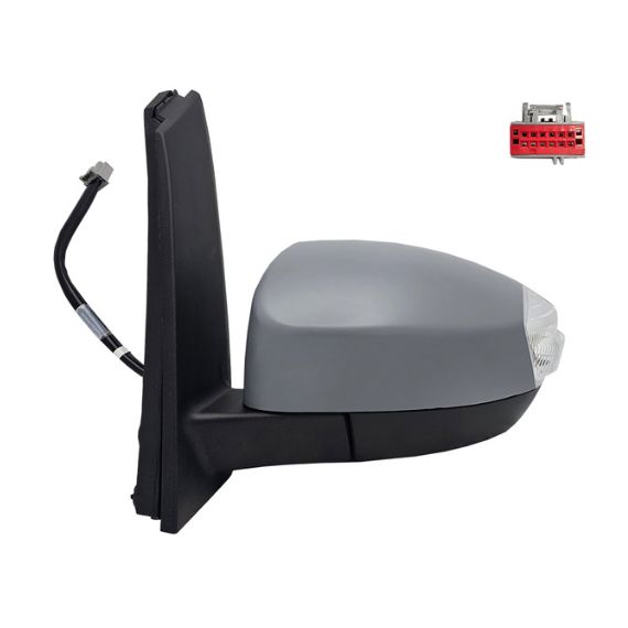 Rétroviseur électrique gauche, asphérique, chauffant, apprêté, rabattable, avec feu clignotant, courtoisie (8 broches)