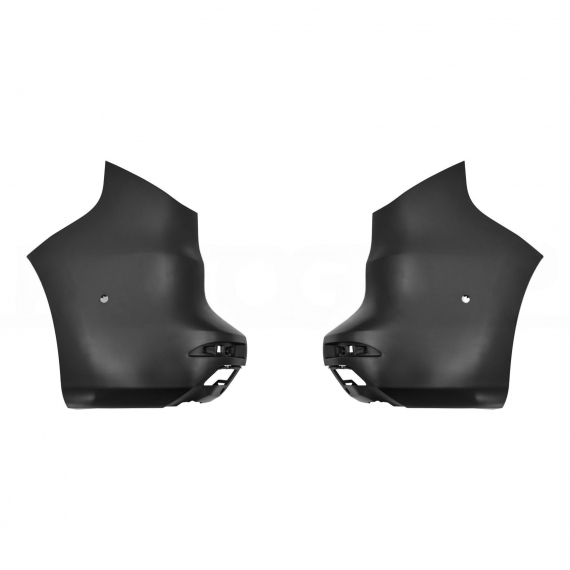 Kit embouts pare-chocs arrière, noir, trou capteur (2 pièces)