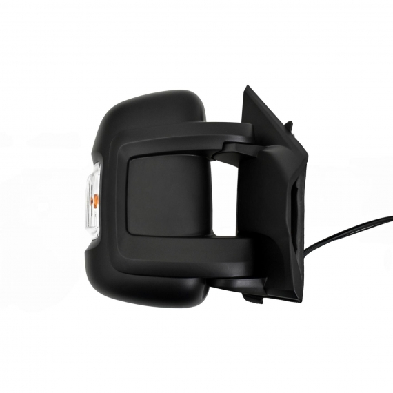 Rétroviseur électrique droit, noir, convexe, chauffant, avec feu clignotant, avec antenne (16W) (bras court) (9 broches)