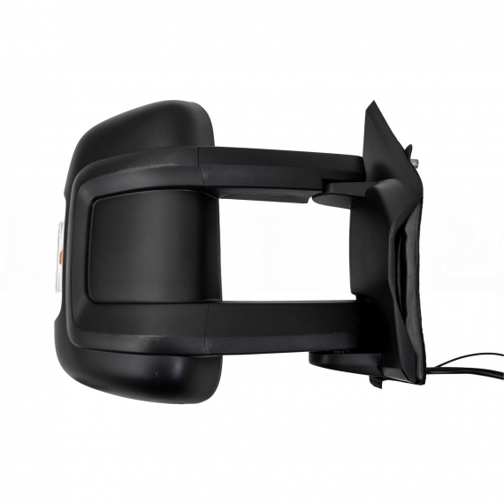 Rétroviseur électrique droit, noir, convexe, chauffant, avec feu clignotant, avec antenne (16W) (bras long) (9 broches)