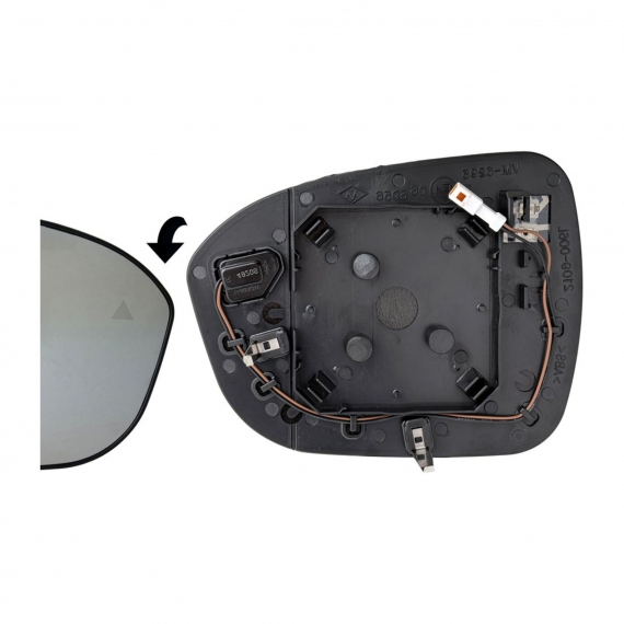 Glace + support rétroviseur droit, convexe, chauffant, side (2 broches)