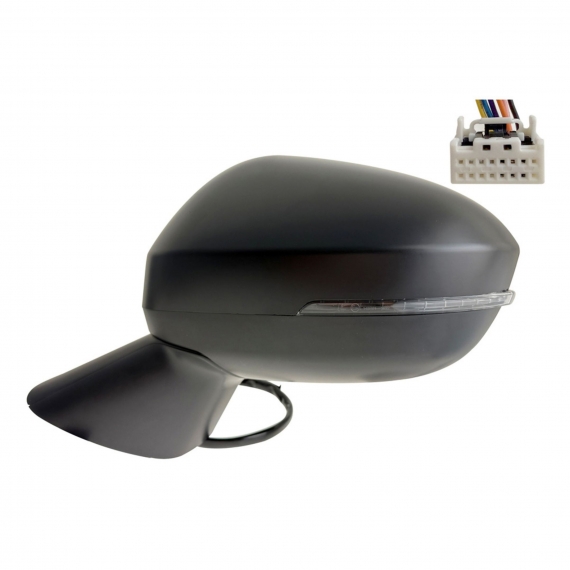 Rétroviseur électrique gauche, convexe, chauffant, apprêté, avec feu clignotant (6 broches)