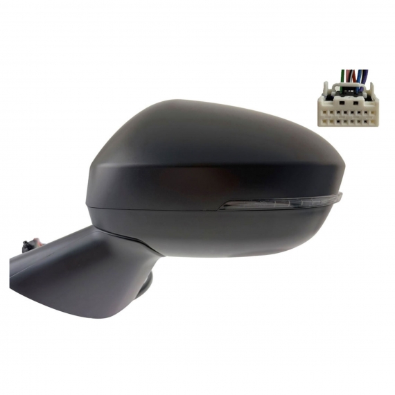 Rétroviseur électrique gauche, convexe, chauffant, apprêté, rabattable, avec feu clignotant (8 broches)