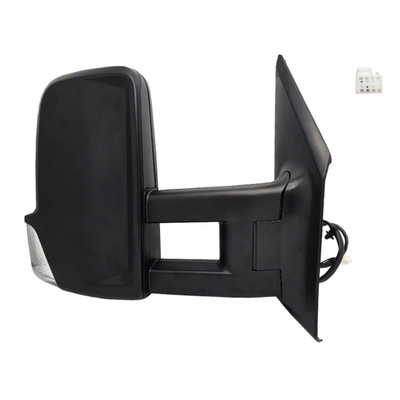 Rétroviseur manuel droit, convexe, avec feu clignotant (2 broches) (Bras moyen)