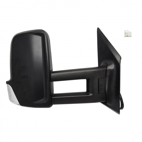 Rétroviseur manuel droit, convexe, avec feu clignotant (2 broches) (Bras long)