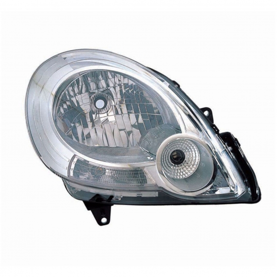 Phare électrique droit, chromé, feu de jour, H4