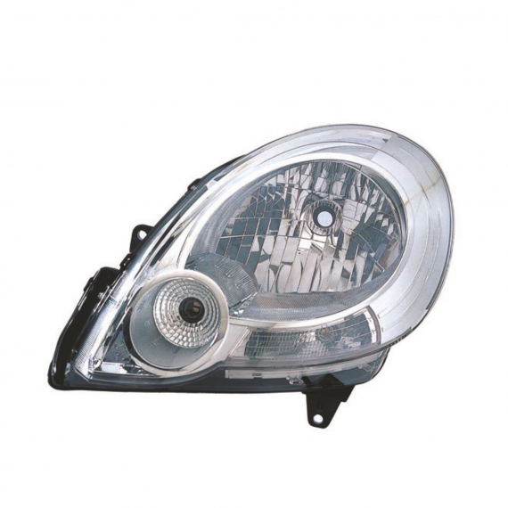 Phare électrique gauche, chromé, feu de jour, H4