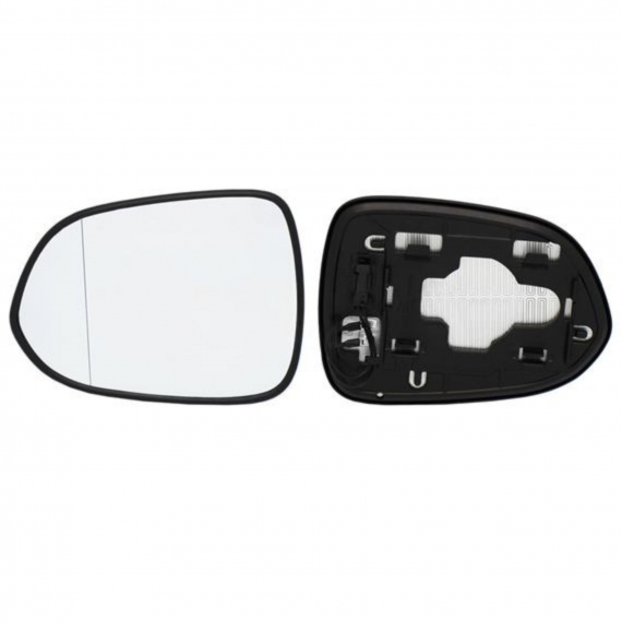 Glace + support rétroviseur gauche, asphérique, thermique (2 broches)