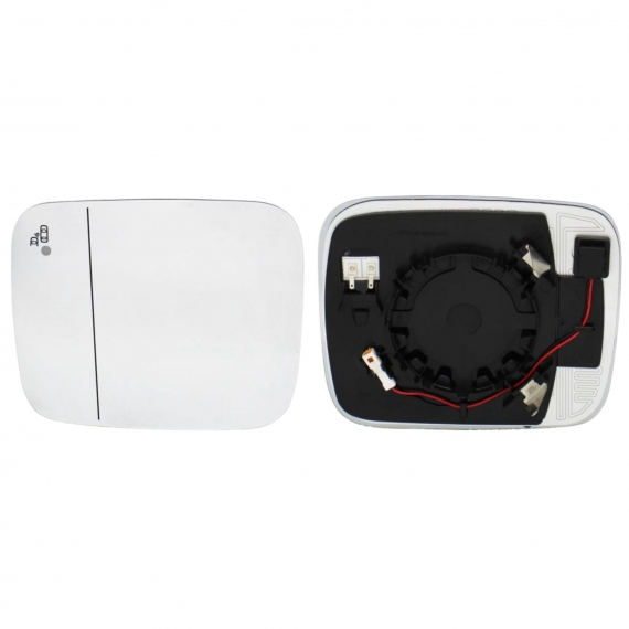 Glace + support rétroviseur gauche, asphérique, thermique, side (2 broches)