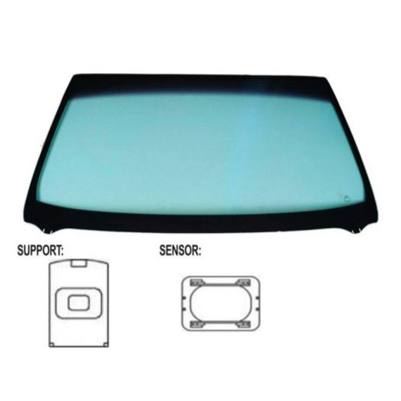 Pare-brise teinté vert, avec contrôle solaire, avec détecteur de pluie