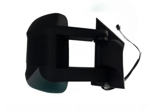 Rétroviseur droit électrique, convexe, chauffant, avec feu clignotant, gravé, antenne digitale et lune d'angle mort manuelle. Bras long