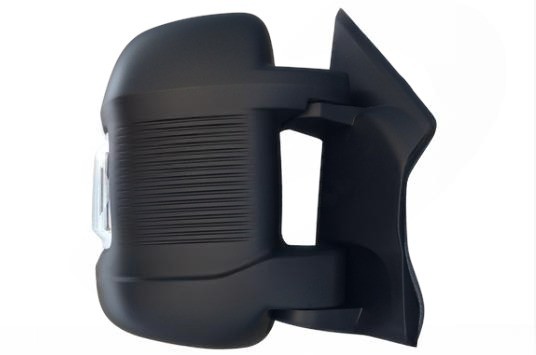 Rétroviseur droit électrique, avec clignotant, convexe, chauffant, gravé et verre anti-angle mort. Bras court